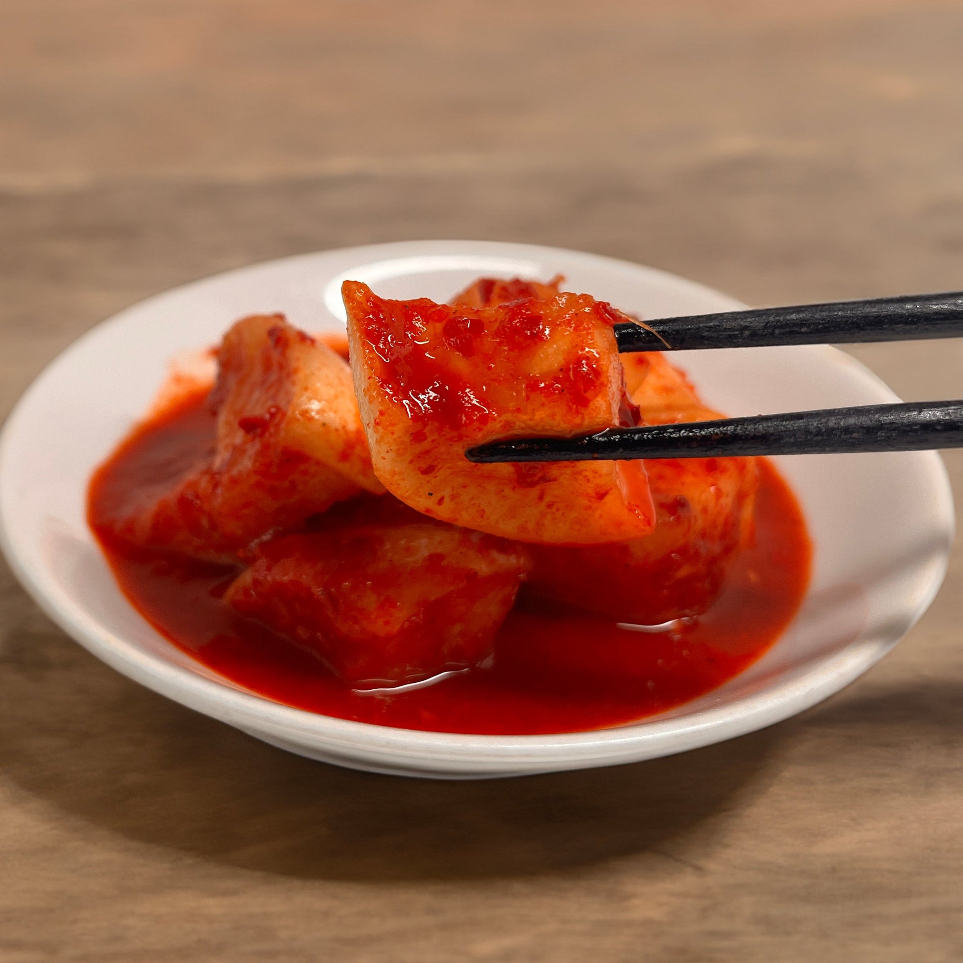 大根キムチ持ち上げ